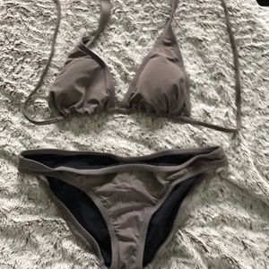 Pilyq grey halter neck bikini